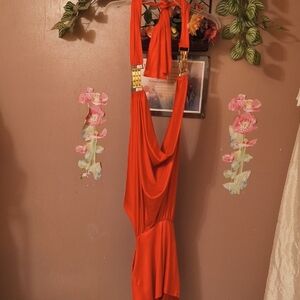 MSGM Red Backless Dress